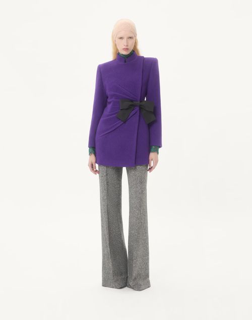 Valentino - Caban En Velours - Violett/schwarz - Frau - Jacken Und Mäntel
