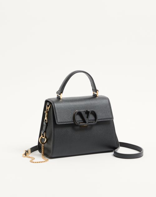 Valentino Garavani - Valentino Garavani Vsling Small Handbag In Grainy Calfskin - Black - Woman - Top Handle Bags