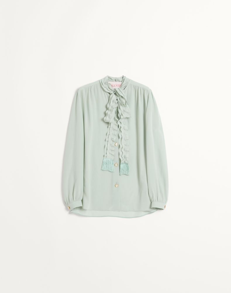 Valentino Women's Dirty Sage Crepe De Chine Shirt Woman 46