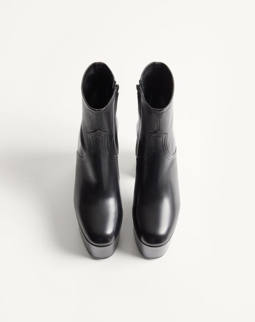 Valentino Garavani - Fawcette Platform Ankle Boot In Stretch Nappa 120mm - Black - Woman - Boots And Ankle Boots