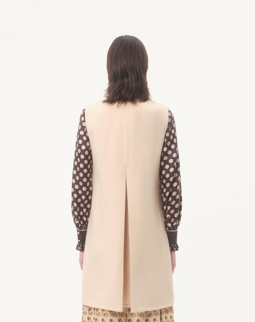 Valentino - Compact Drap Gilet - Birch - Woman - Coats And Outerwear