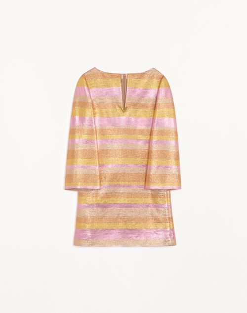 Valentino Abito Corto In Lurex Lumiere Nocturne Barre' Donna Oro Rosa 48