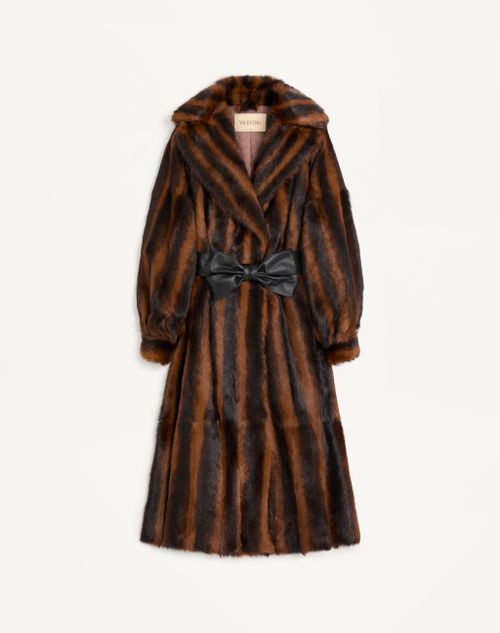 Valentino - Goatskin Coat - Chocolate - Woman - Coats And Outerwear