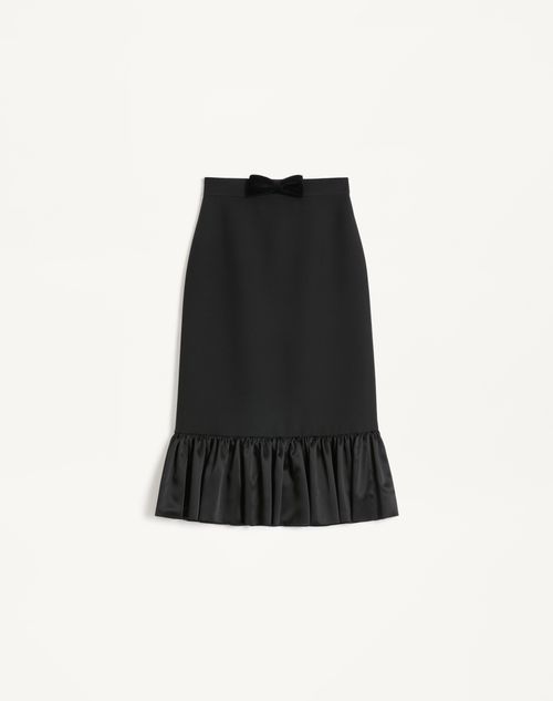 VALENTINO VALENTINO CREPE COUTURE MIDI SKIRT WOMAN BLACK 38