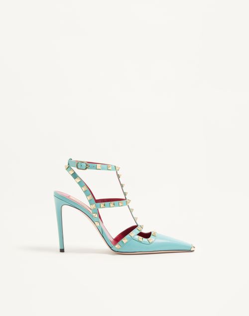 Valentino Garavani - Rockstud Kidskin Pumps 100mm - Azure - Woman - Pumps And Slingbacks