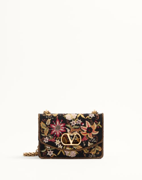 Shop Valentino Garavani Garavani Vain Embroidered Shoulder Bag Woman Multicolour Uni