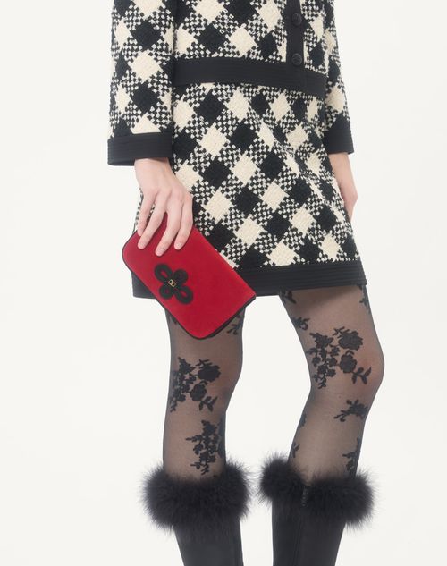 Valentino Garavani - Sans Fin Mini Suede Shoulder Bag - Red - Woman - Clutches