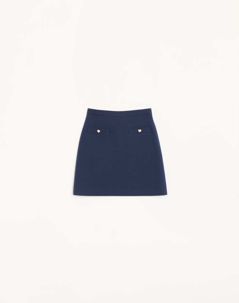 Valentino Women's Blue Crepe Couture Short Skirt Woman 50