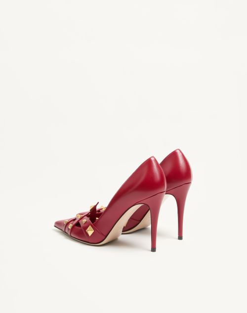 Valentino Garavani - Décolleté Studdy In Capretto 100mm - Rosso - Donna - Décolleté E Slingbacks