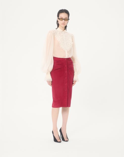 Valentino - Embroidered Organza Shirt - Vanilla - Woman - Shirts & Tops