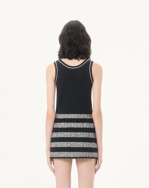 Valentino - Cotton Jersey Top - Black/white - Woman - T-shirts And Sweatshirts