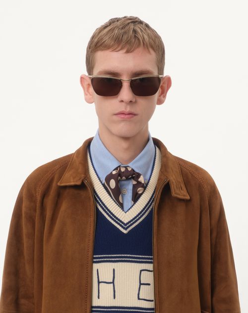 Valentino - Suede Jacket - Brown - Man - Outerwear