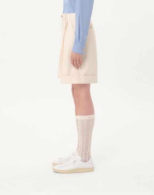 Valentino - Bermuda De Lona De Algodón Con Dobladillo - Shell - Hombre - Pantalones Largos Y Cortos