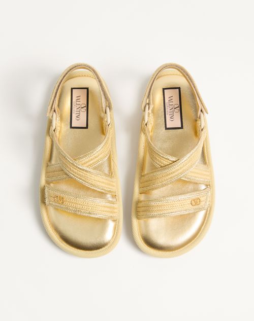 Valentino Garavani - Sandales Lake Powell Brodées Au Crochet - Coquille/or - Femme - Sandales