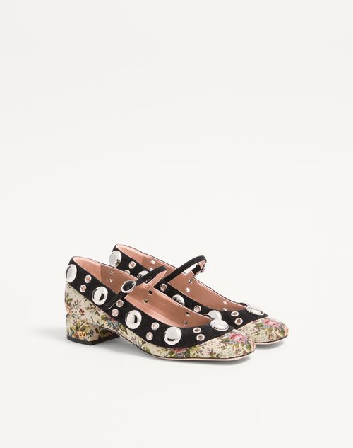 Valentino Garavani - Mary-jane Nellcôte Pumps In Papier Floral Jacquard Fabric 30mm - Multicolor - Woman - Ballerinas