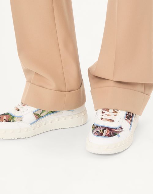 Valentino Garavani - Low Top Freedots Trainer In Calfskin And Fabric - White/multicolour - Man - Trainers