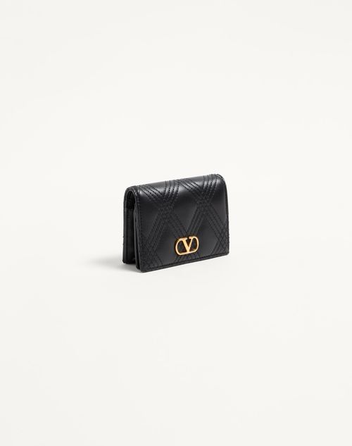 Valentino Garavani - Valentino Garavani Quiltie 67 Wallet In Quilted Nappa Leather - Black - Woman - Wallets And Small Leather Goods