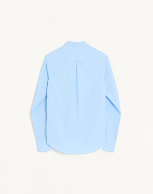 Valentino - Cotton Poplin Shirt - Sky Blue - Man - Shirts