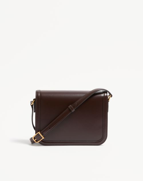 Valentino Garavani - Petit Sac Porté Épaule Valentino Garavani 9to5 En Cuir De Veau Lisse - Brun Chêne - Femme - Sacs Porté Épaule