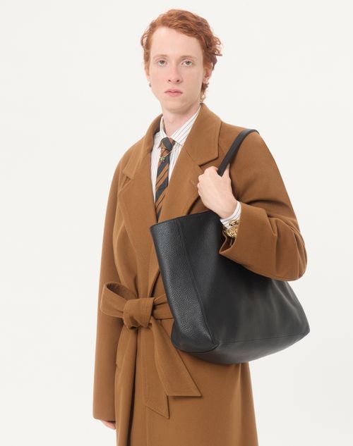 Valentino - Valentino Light Wool Drap Coat With Belt - Tan - Man - Coats And Blazers