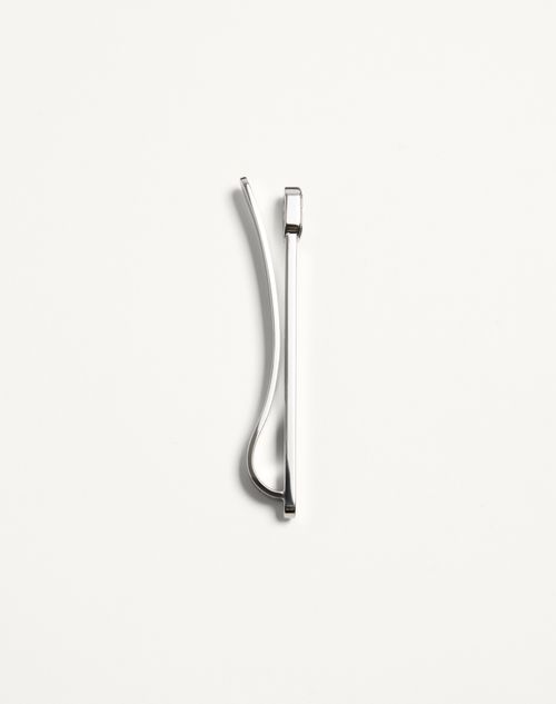 Valentino Garavani - Valentino Garavani Vlogo Signature Metal Tie Clip - Transparent - Man - Jewelry