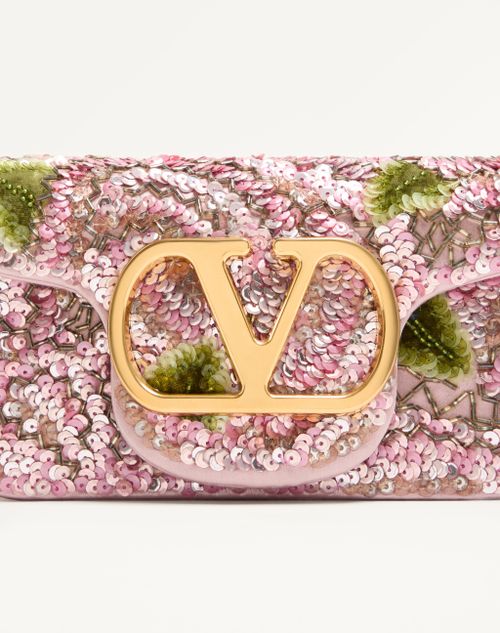 Valentino Garavani - Borsa A Spalla Piccola Valentino Garavani Locò Ricamata - Rosa/multicolor - Donna - Borse A Spalla