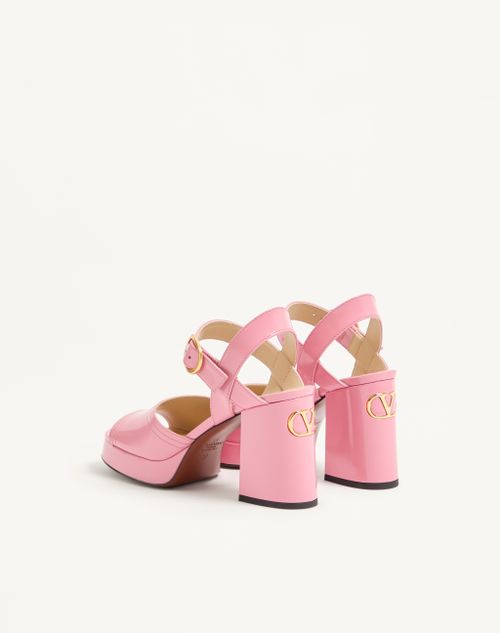 Valentino Garavani - Fawcette Platform Sandal In Polished Calfskin 100mm - Candy Rose - Woman - Sandals