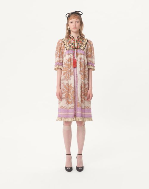 Valentino - Georgette Lurex Dress With Voyage Imaginaire Print - Multicolor - Woman - Dresses