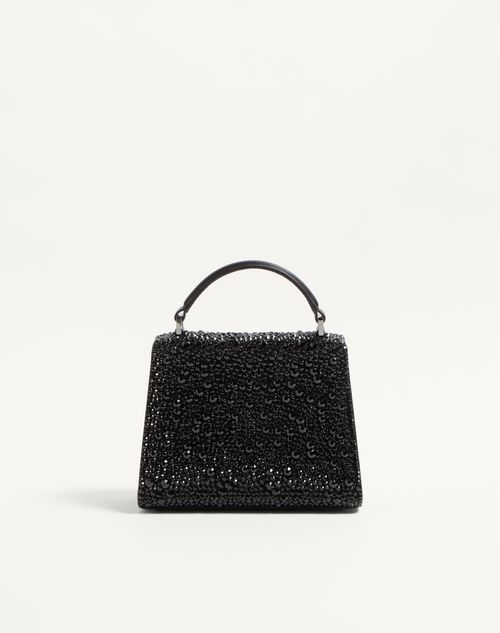 Valentino Garavani - Mini Vsling Handbag With Sparkling Embroidery - Jet - Woman - Top Handle Bags