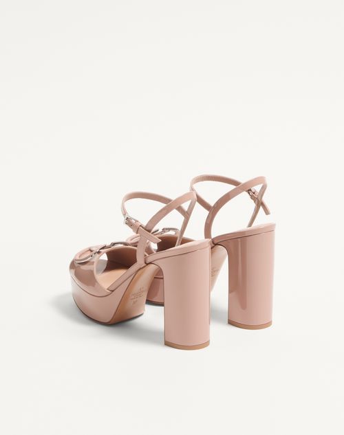 Valentino Garavani - Vlogo Signature Patent Leather Platform Sandal 115mm - Rose Cannelle - Woman - Sandals