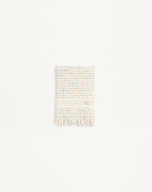Valentino Garavani - Vlogo Signature Wool And Cashmere Scarf - Ivory/gold - Woman - Soft Accessories