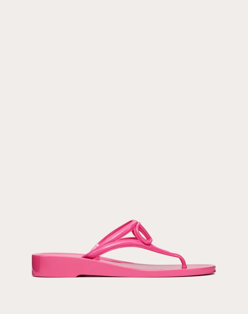 Shop Valentino Garavani Vlogo Signature Rubber Thong Sandal Woman Pink Pp 41