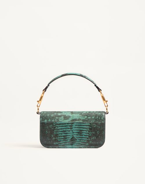 Valentino Garavani - Valentino Garavani Locò Small Shoulder Bag In Tejus With Jewel Logo - Ice Green/erinite - Woman - Shoulder Bags