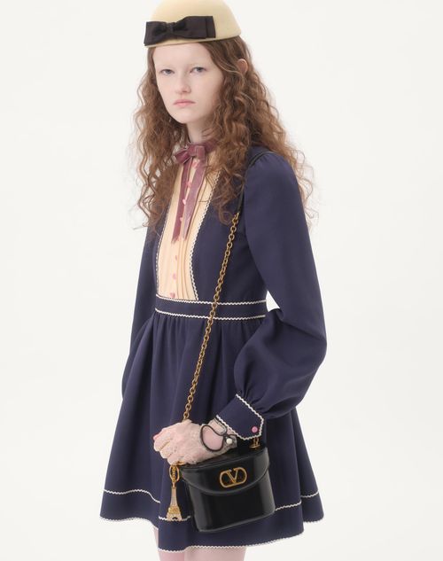 Valentino Garavani - Valentino Garavani Vain Vanity Bag In Shiny Calfskin - Black - Woman - Shoulder Bags