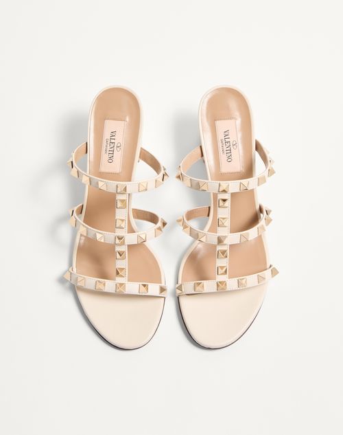 Valentino Garavani - Rockstud Calfskin Leather Slide Sandal 60 Mm - Light Ivory - Woman - Sandals