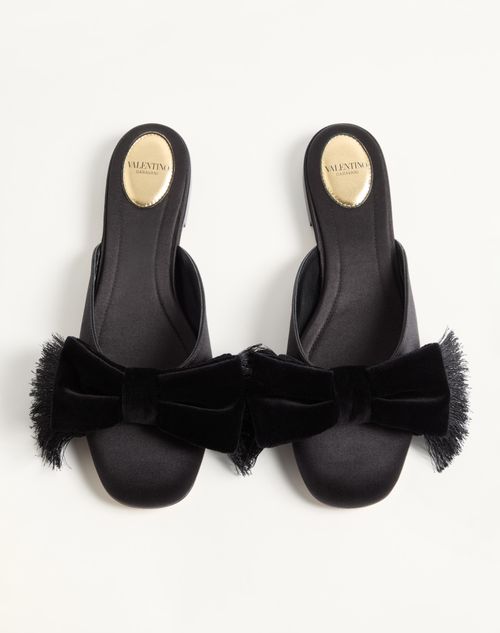 Valentino Garavani - Reinette Satin Mule - Black - Woman - Ballerinas