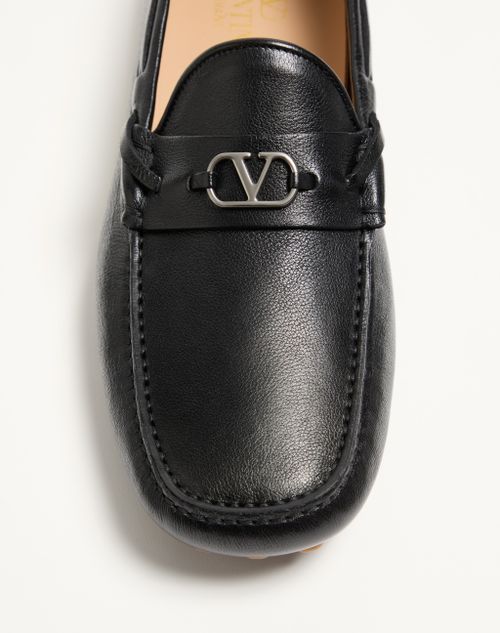 Valentino Garavani - Driver Fastaway Buffalo Loafer - Black - Man - Loafers And Driver