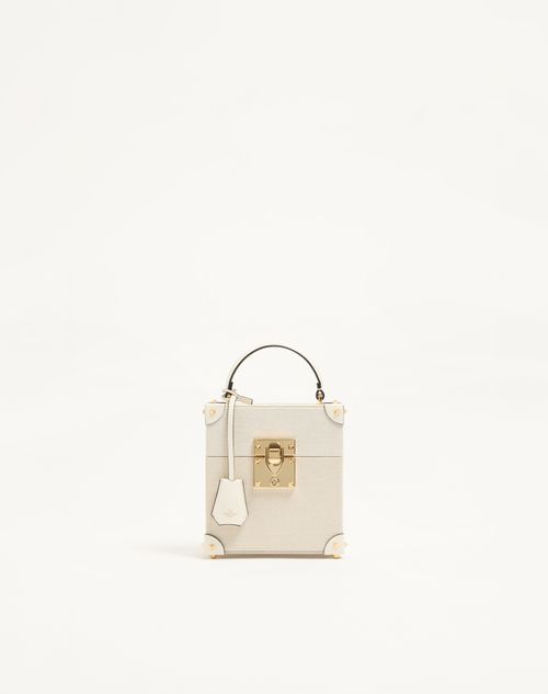 Valentino Garavani Valentino Garavani Perfume Case For 3 X 30 Ml In Canvas And Calfskin With Metal Studs Woman Natural/ivory Onesize