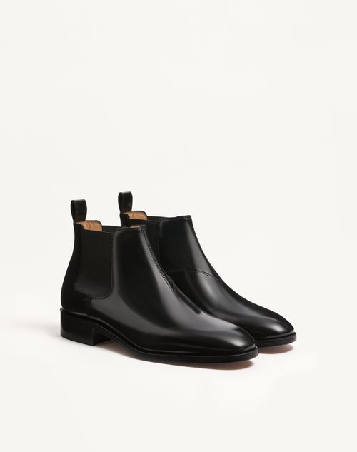 Valentino Garavani - Pas Des Dieux Ankle Boot In Calfskin - Black - Man - Boots