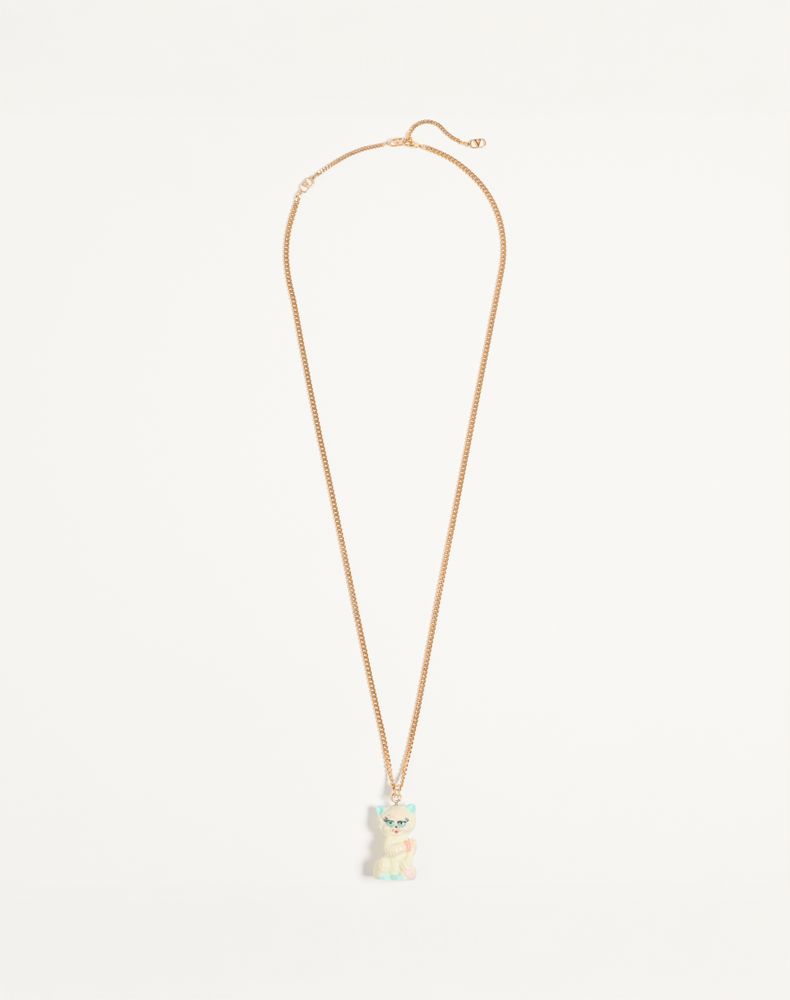 Valentino Garavani Men's Gold Valentino Le Chat De La Maison Necklace In Nylon And Metal Man Uni