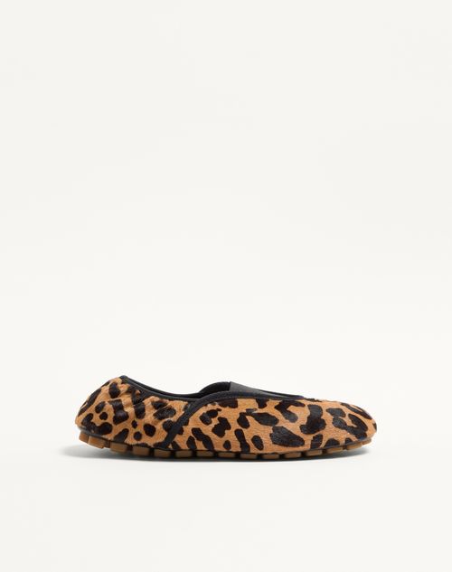 Valentino Garavani Rhytmika Ballerina In Haircalf With Fauve Eclat Print In Multi