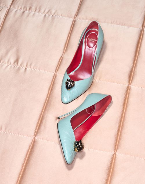 Valentino Garavani - Zapato Panthea De Cabritilla Con Tacón De 105 mm - Morning Dew - Mujer - Salones
