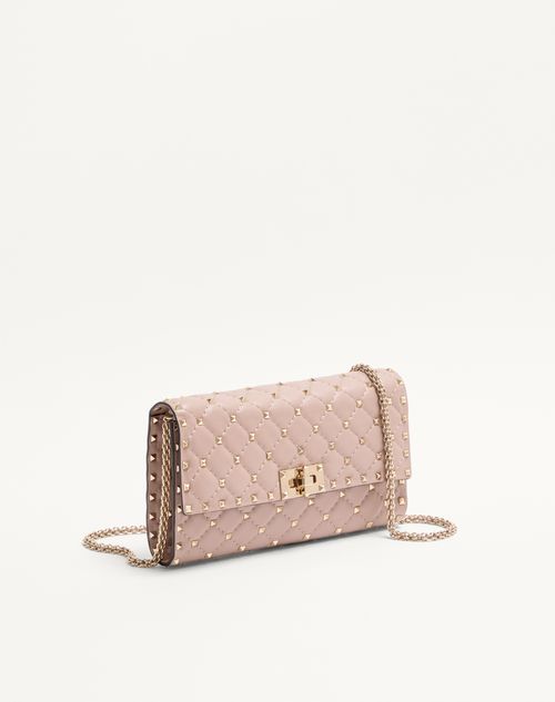 Valentino Garavani - Rockstud Spike Nappa Leather Crossbody Clutch Bag - Poudre - Woman - Shoulder Bags