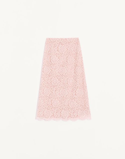 Valentino - 레이스 미디 스커트 - 핑크 - 여성 - 스커트