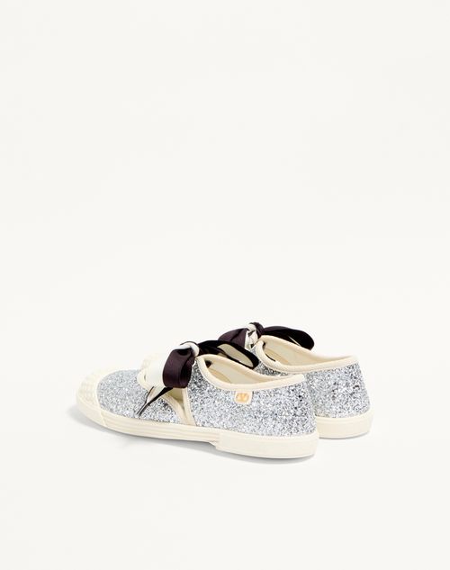 Valentino Garavani - Bay By Bay Ballerina Sneakers In Glitter Fabric - Silver - Woman - Sneakers