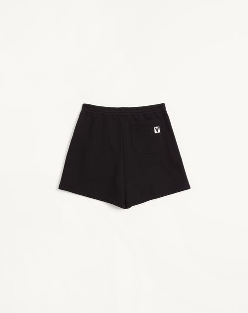 Valentino - Valentino Cotton Bermuda Shorts - Black - Man - Trousers And Shorts