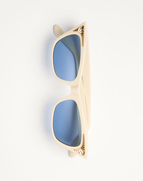 Valentino - Cat-eye Acetate Frame - Ivory/blue - Woman - Eyewear