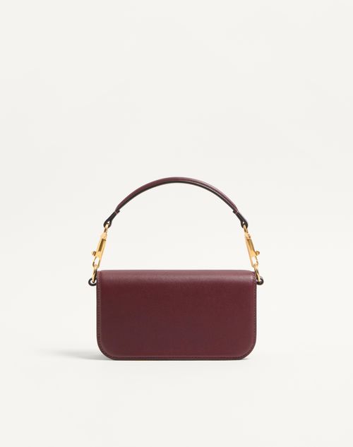 Valentino Garavani - Valentino Garavani Locò Small Shoulder Bag In Calfskin With Jewel Logo - Rosewood - Woman - Shoulder Bags