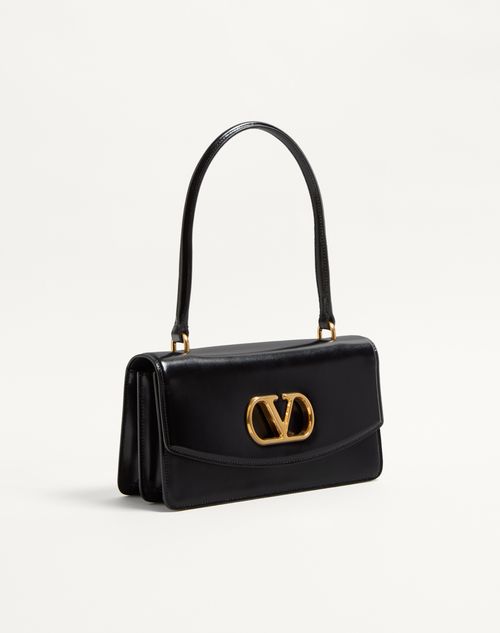 Valentino Garavani - Valentino Garavani Vain Bag With Handle In Shiny Calfskin - Black - Woman - Top Handle Bags