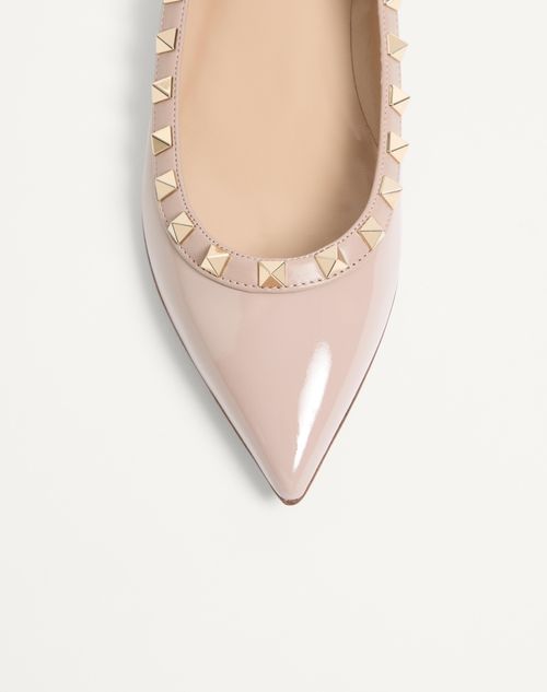 Valentino Garavani - Patent Rockstud Ballet Flat - Poudre - Woman - Ballerinas